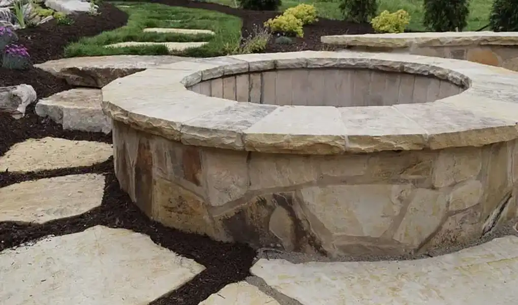 Custom stone fire pit